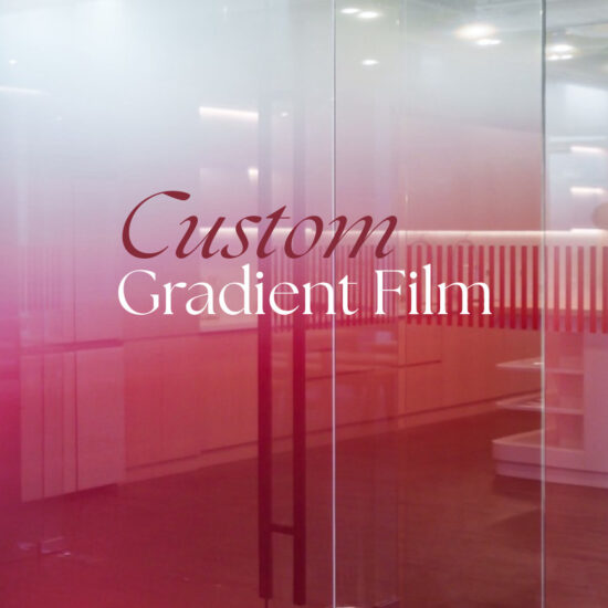 Red-white gradient film for office interior design